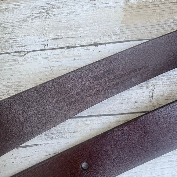 Coach Leather Belt Sz 32” Brown Silver Solid Brass Made in Italy Classic Unisex - Picture 12 of 13